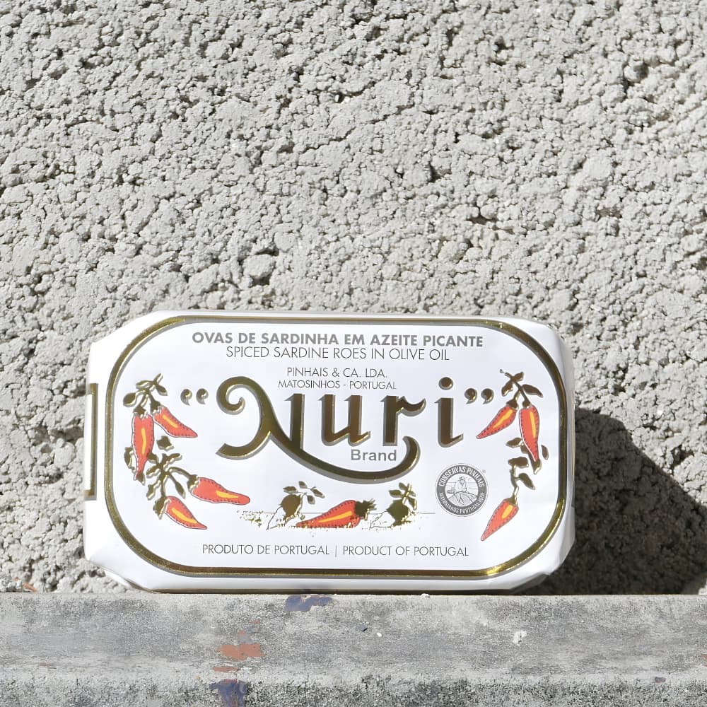 NURI Spiced Sardine Roes in Olive Oil (Pikanter Sardinen-Rogen in Olivenöl) Nuri