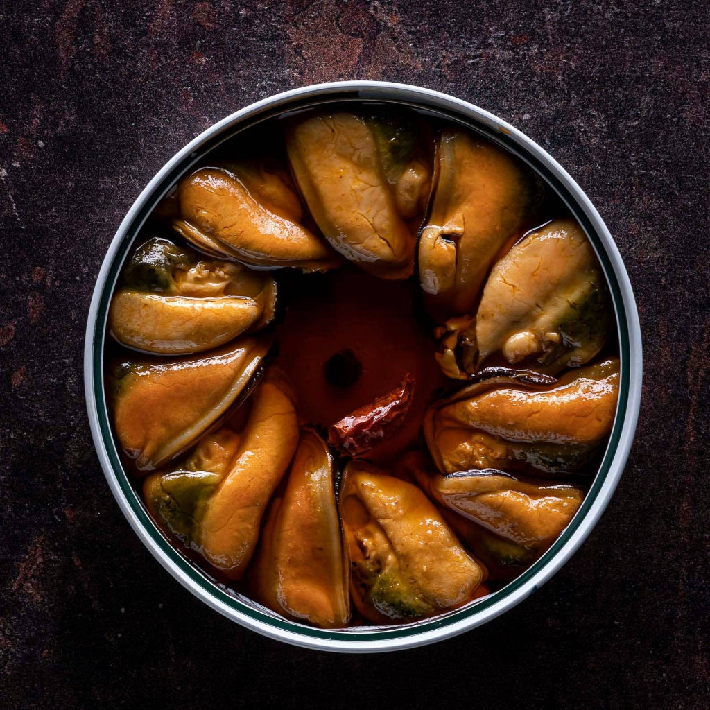 Mejillones en Escabeche Picante 8/12 Stück - La Curiosa La Curiosa