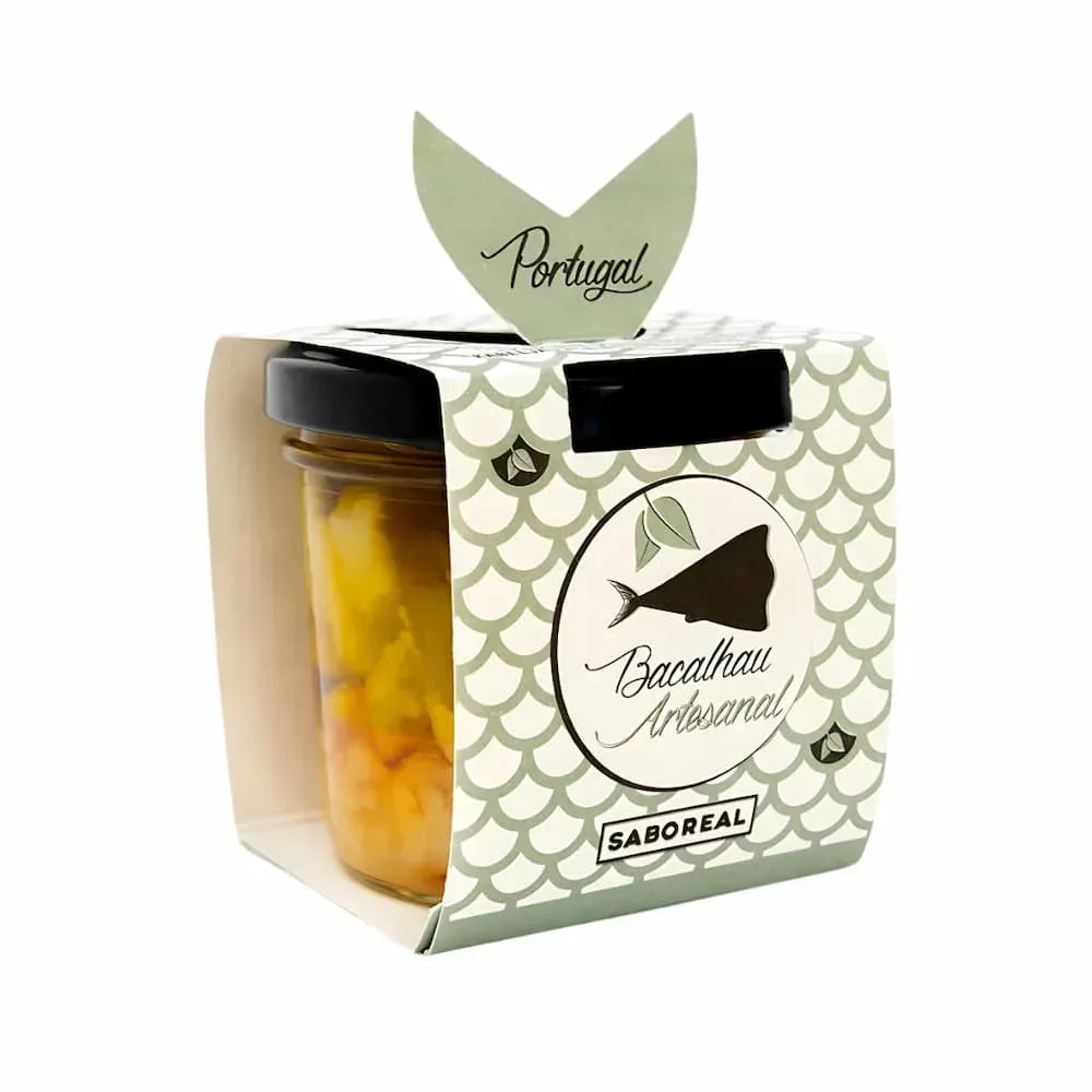 PETISCADA - Kabeljau/Bacalhau mit Kichererbsen und Olivenöl "SABOREAL" 100g Conserveira do Arade
