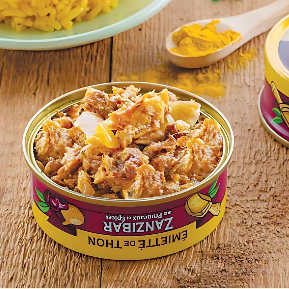 Émietté vom Thunfisch "Zanzibar" mit Dörrpflaumen und Gewürzen Belle Iloise