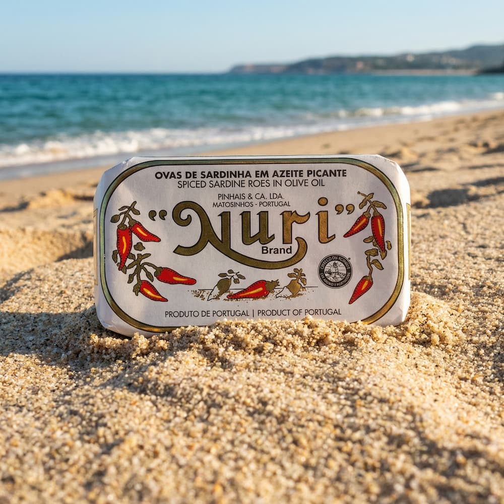 NURI Spiced Sardine Roes in Olive Oil (Pikanter Sardinen-Rogen in Olivenöl) Nuri