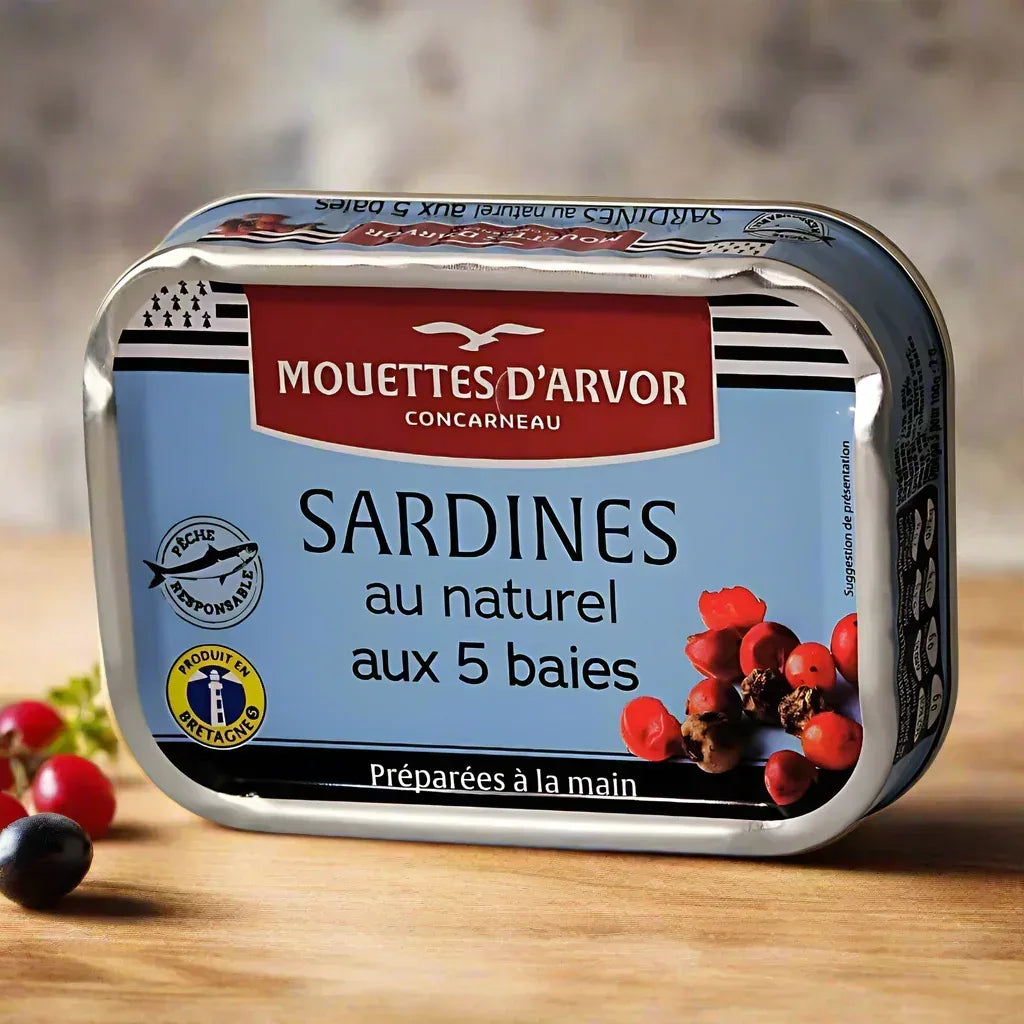 Sardinen "au naturel" mit 5 Beeren (ohne Öl) Mouettes d'Arvor