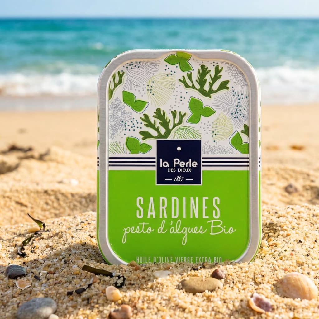Sardinen mit Algen-Pesto in Olivenöl Perle des Dieux