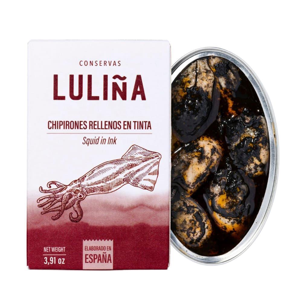 Gefüllter Baby-Tintenfisch in eigener Tinte Conservas Lulina