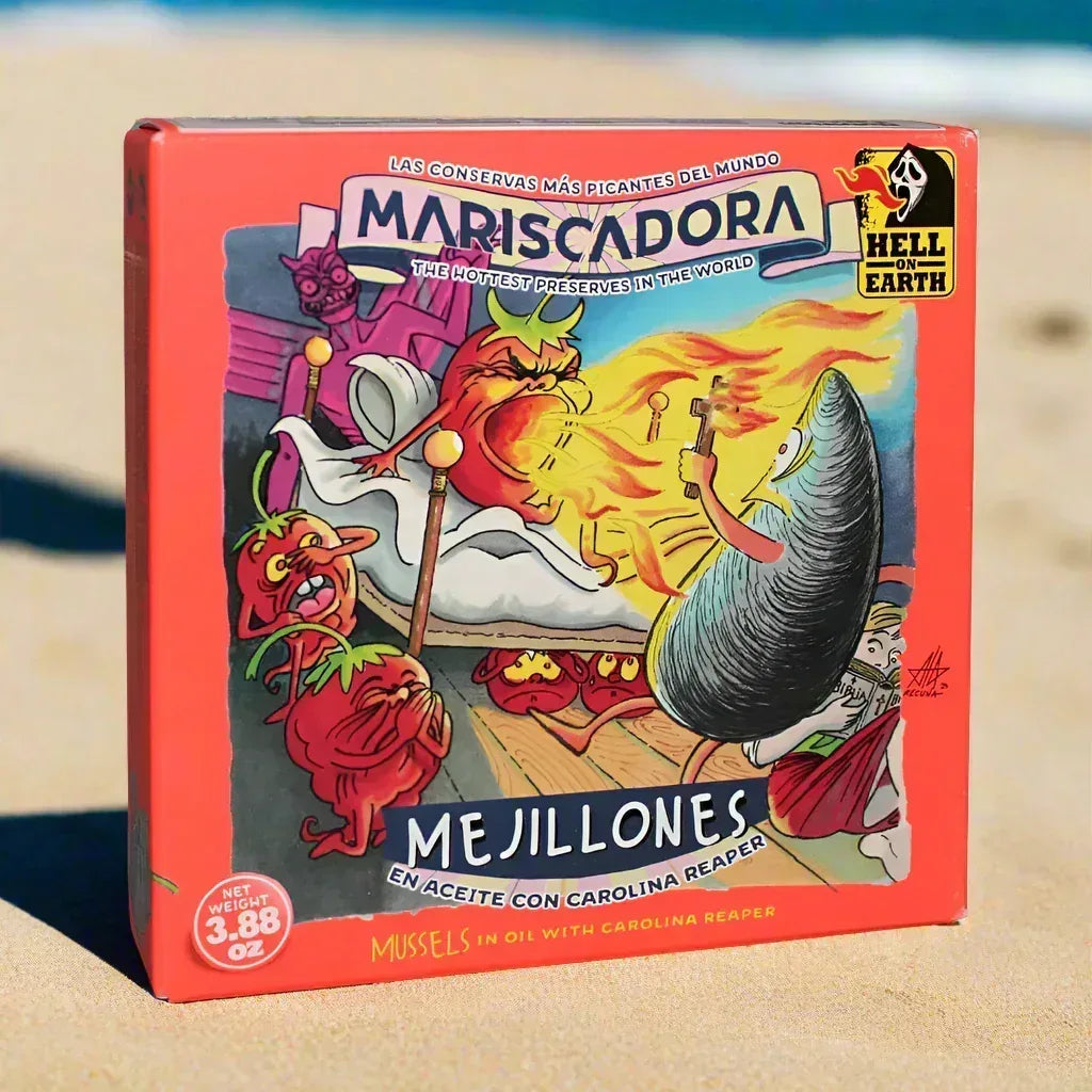 Mariscadora Premium Miesmuscheln mit Carolina-Reaper-Püree 🌶️ 🌶️ 🌶️ Mariscadora