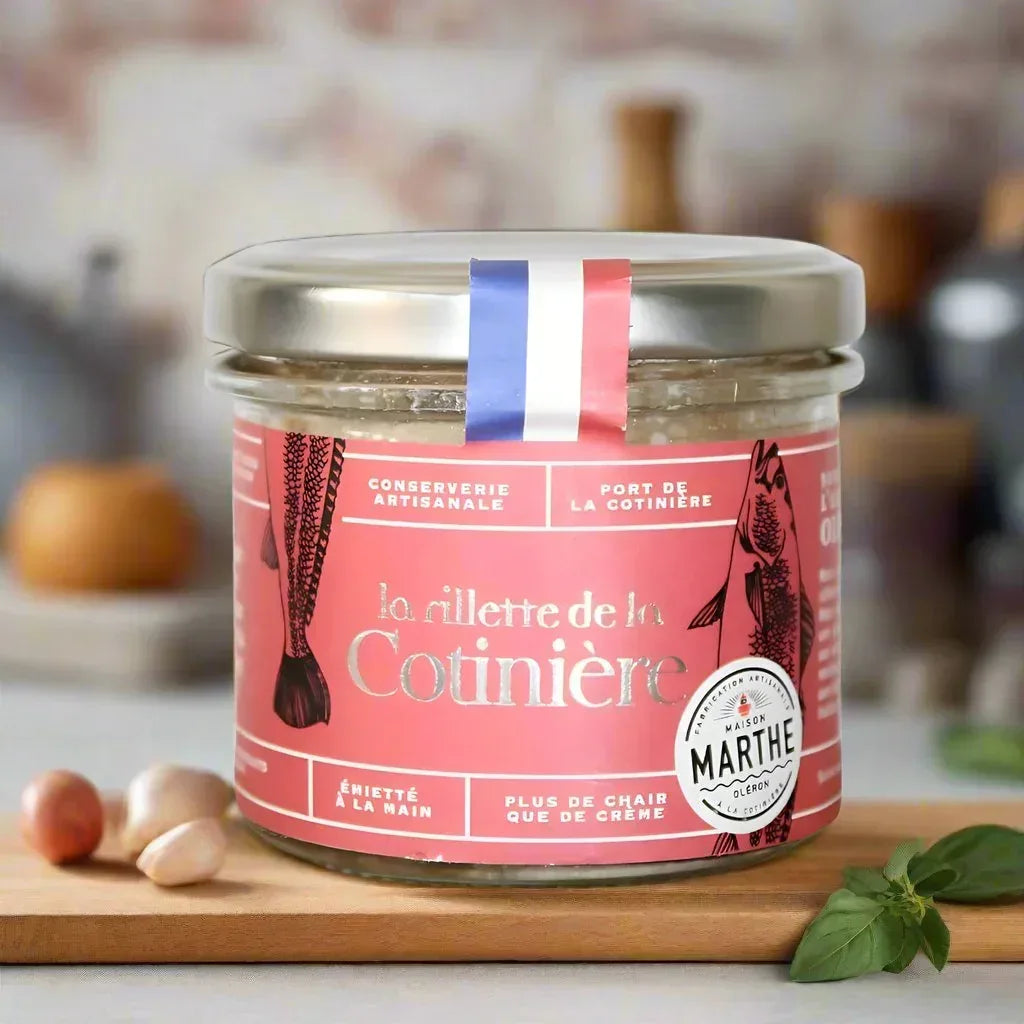 Rillette de la Cotinière - Geräucherter magerer Bauchspeck vom Schwein und Adlerfisch Maison Marthe