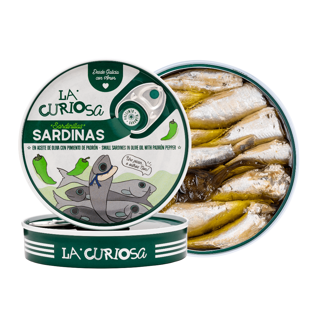 Sardinillas mit Pimiento de Padrón 10–14 Stück La Curiosa La Curiosa