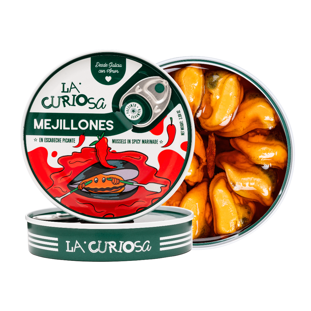 Mejillones en Escabeche Picante 8/12 Stück - La Curiosa La Curiosa