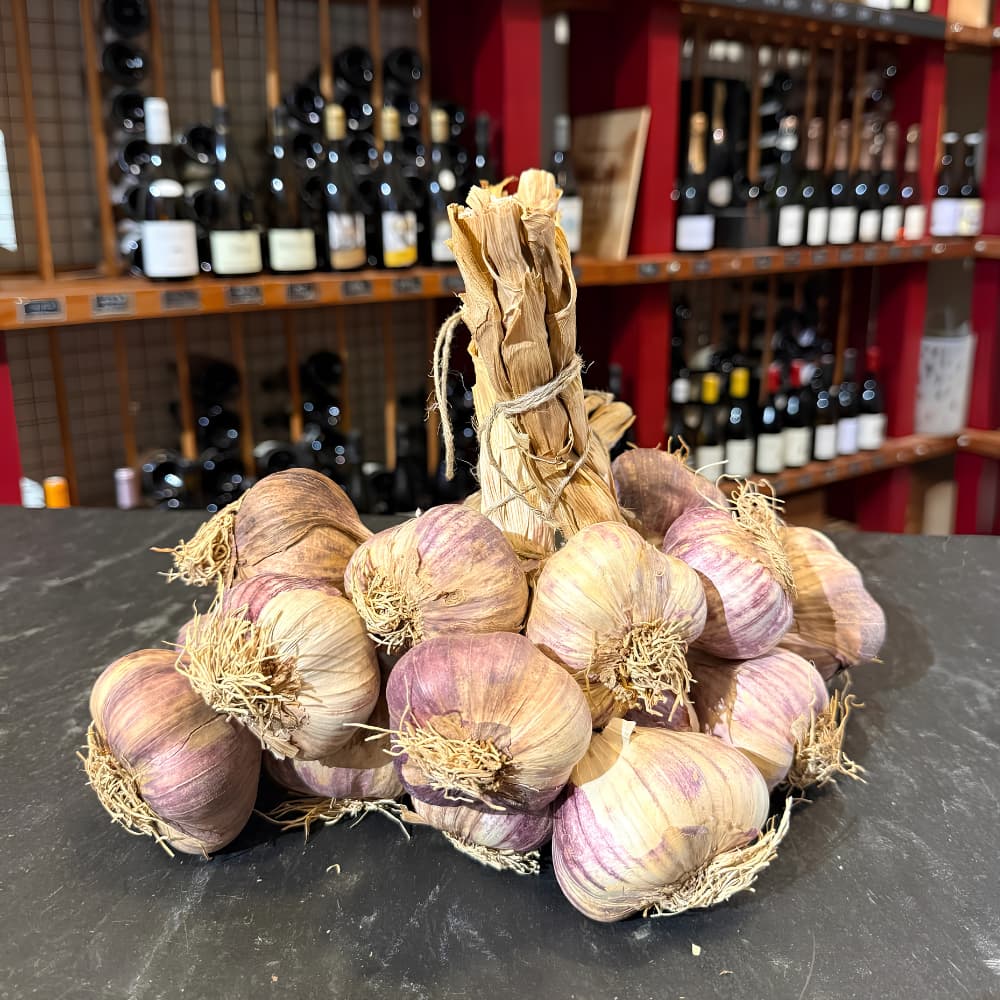 Violetter Knoblauch aus der Bretagne, Ernte 2026 - Zopf à 500g Ferme de Kergus
