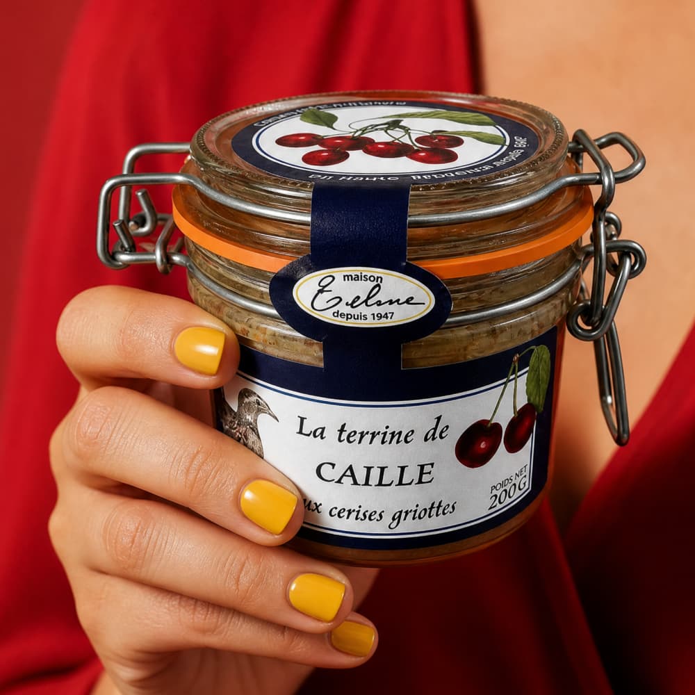 Wachtelterrine mit Schattenmorellen 200g Maison Telme