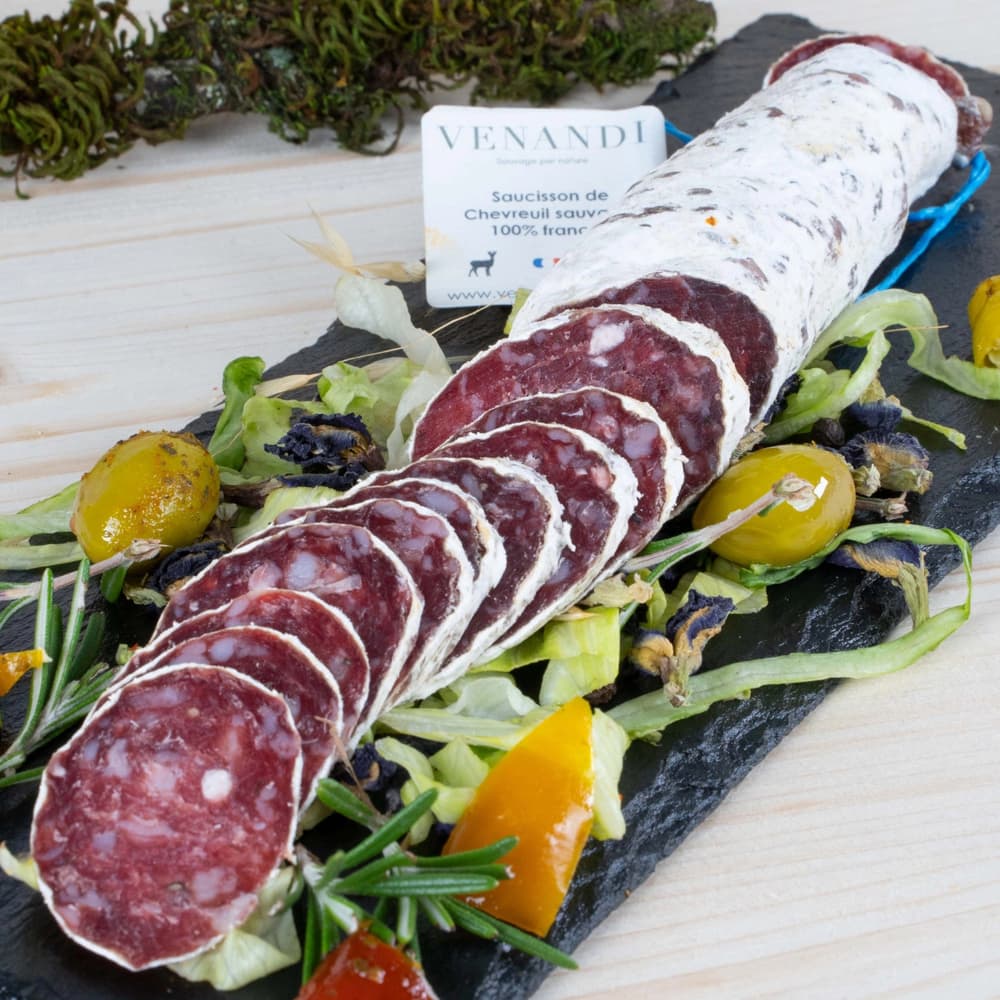 Saucisson de Chevreuil Sauvage 100% Français (Reh-Salami) 180g Venandi