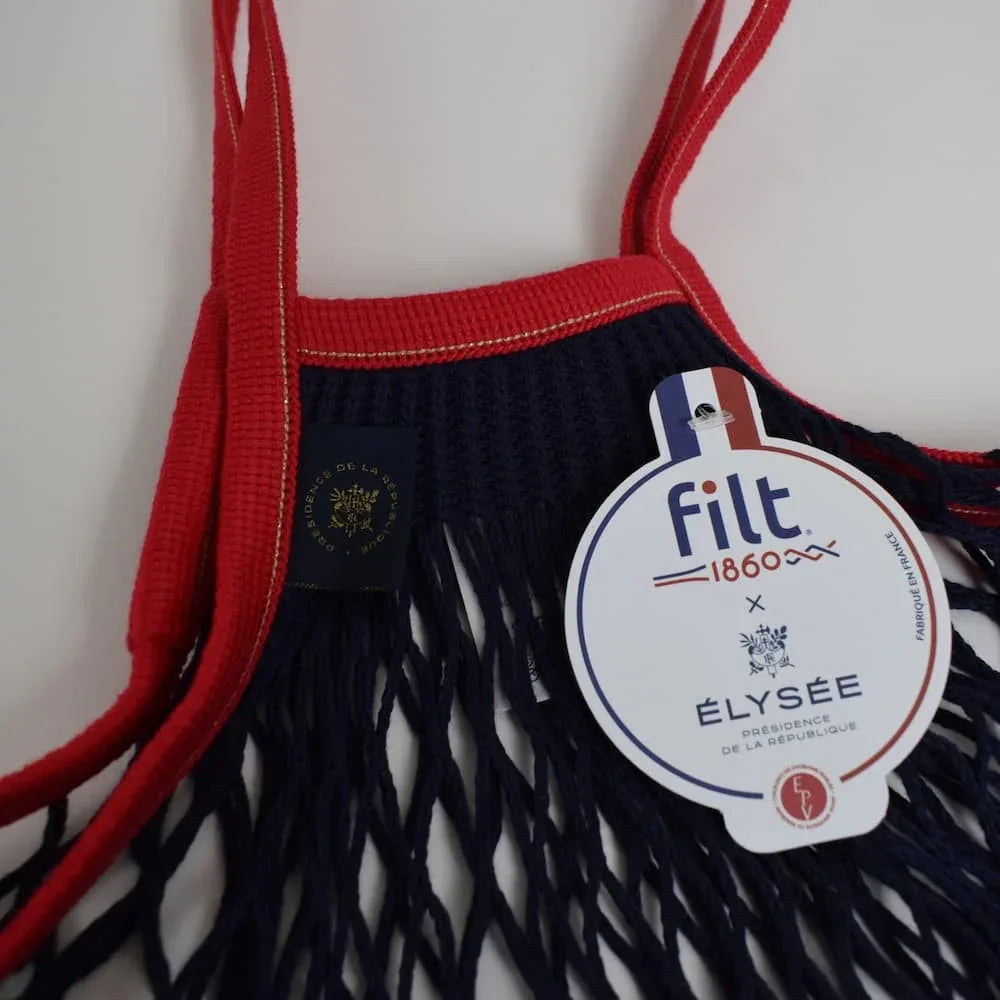 Großes Einkaufsnetz „Élysée x Filt 1860“ – dunkelblau Filt