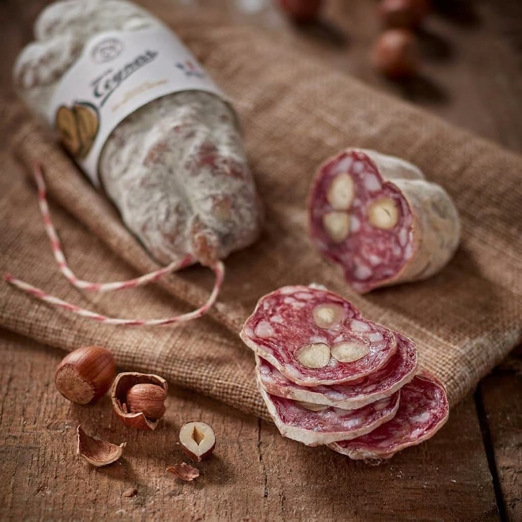 Saucisson d'Ardèche mit ganzen Haselnüssen 200-250g Teyssier Salaisons