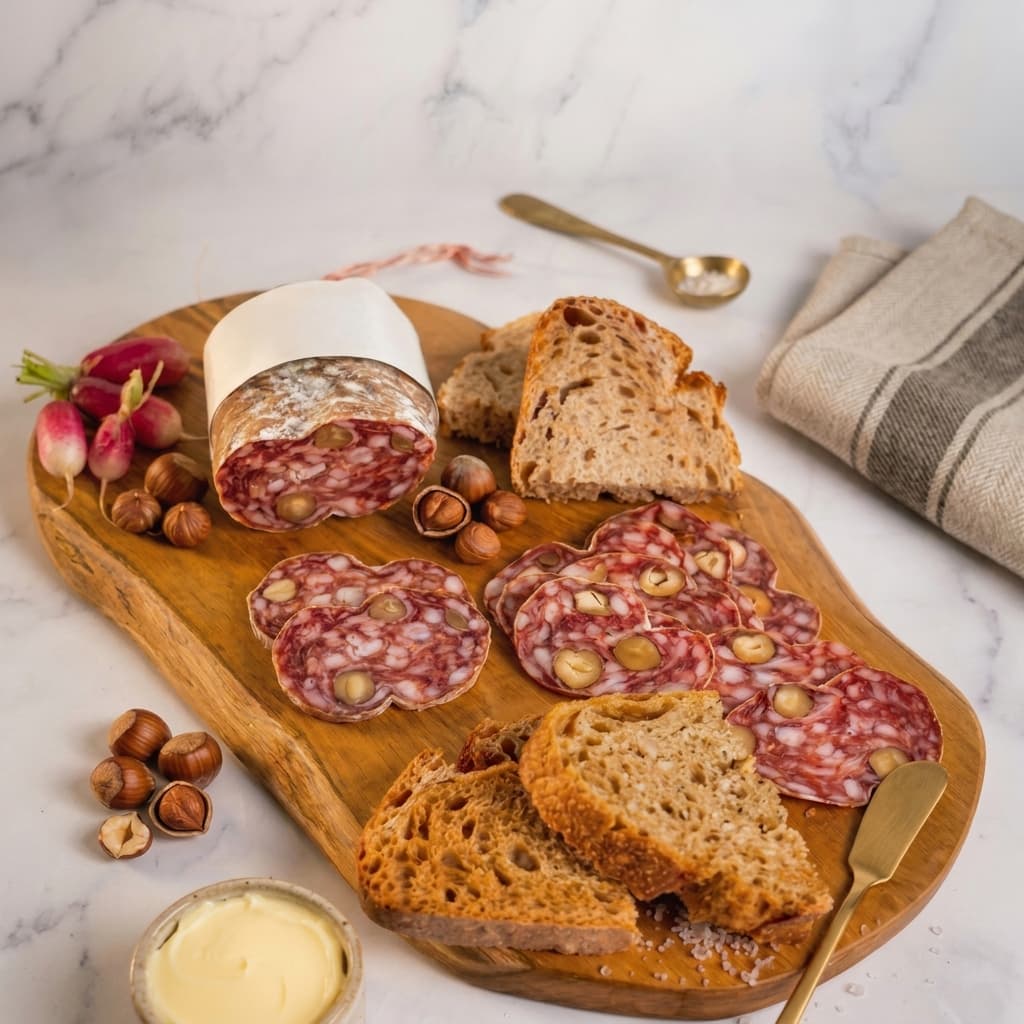Saucisson d'Ardèche mit ganzen Haselnüssen 200-250g Teyssier Salaisons