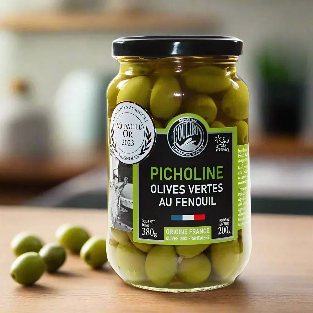 Olives Picholines mit Fenchel Oulibo