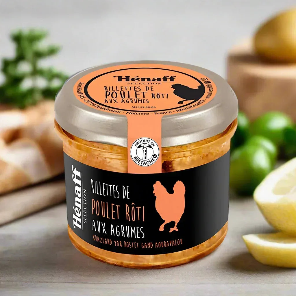 Rillettes aus gebratenem Hähnchen mit Zitrusfrüchten 90g Henaff