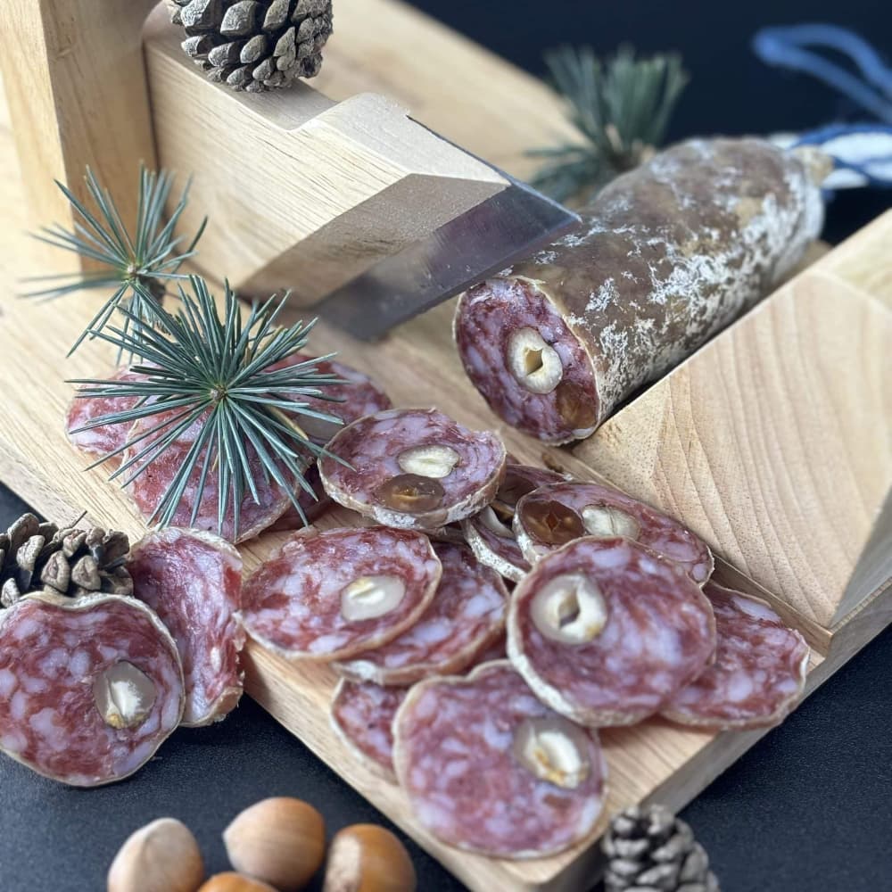 Saucisson de Sanglier Sauvage aux Noisettes 100% Français (Wildschwein-Salami mit Haselnüsse, luftgetrocknet) 180g Venandi