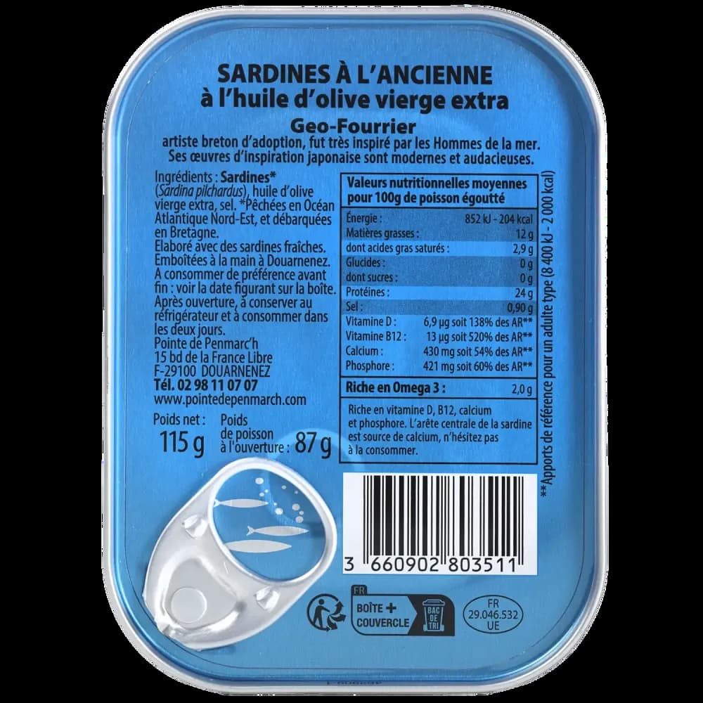 Jahrgangssardine 2025 „Le Pêcheur Sardinier" von Géo Fourrier La Pointe de Penmarch