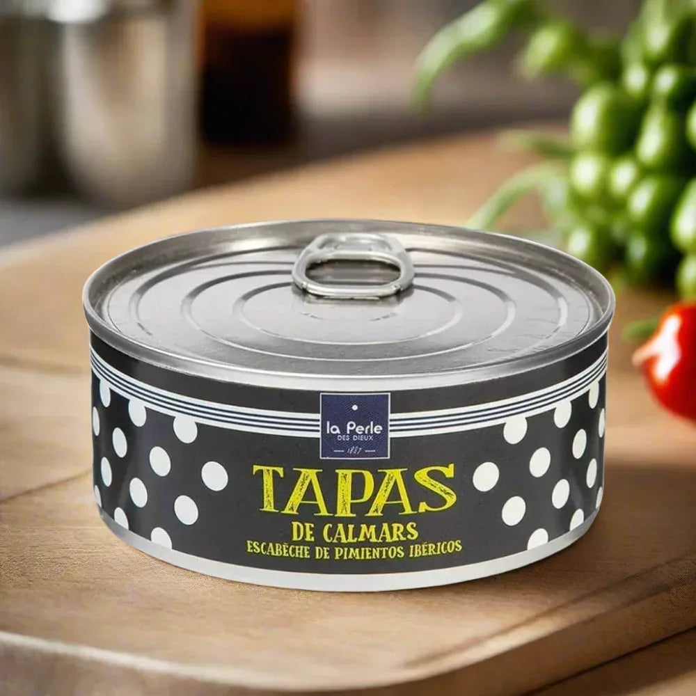 Tapas von Kalmare mit Pimientos Perle des Dieux