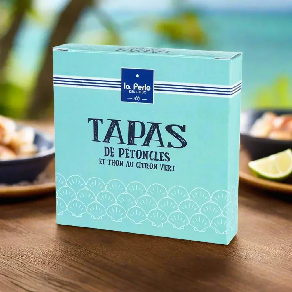 Tapas von Kammmuscheln mit Limetten und Thunfisch Perle des Dieux