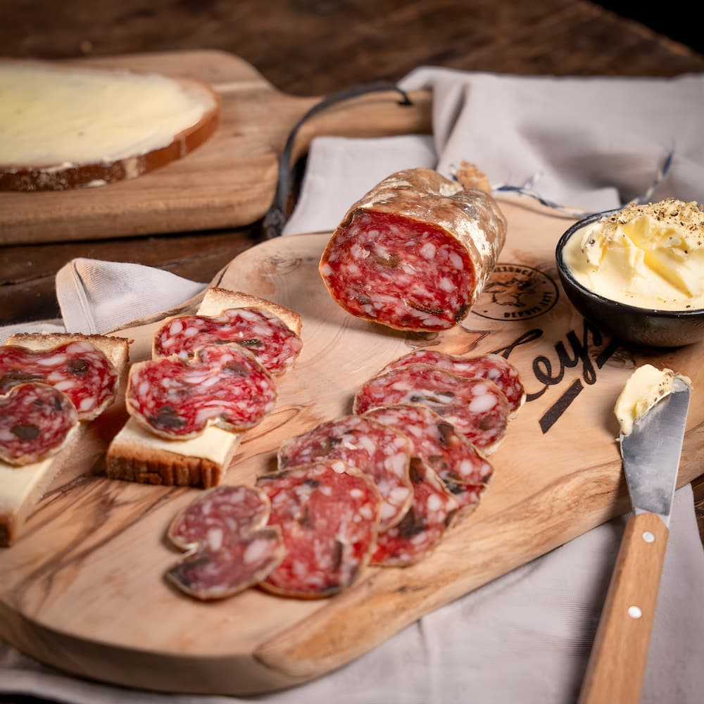 Saucisson d'Ardèche mit Nyons Oliven 200-250g Teyssier Salaisons