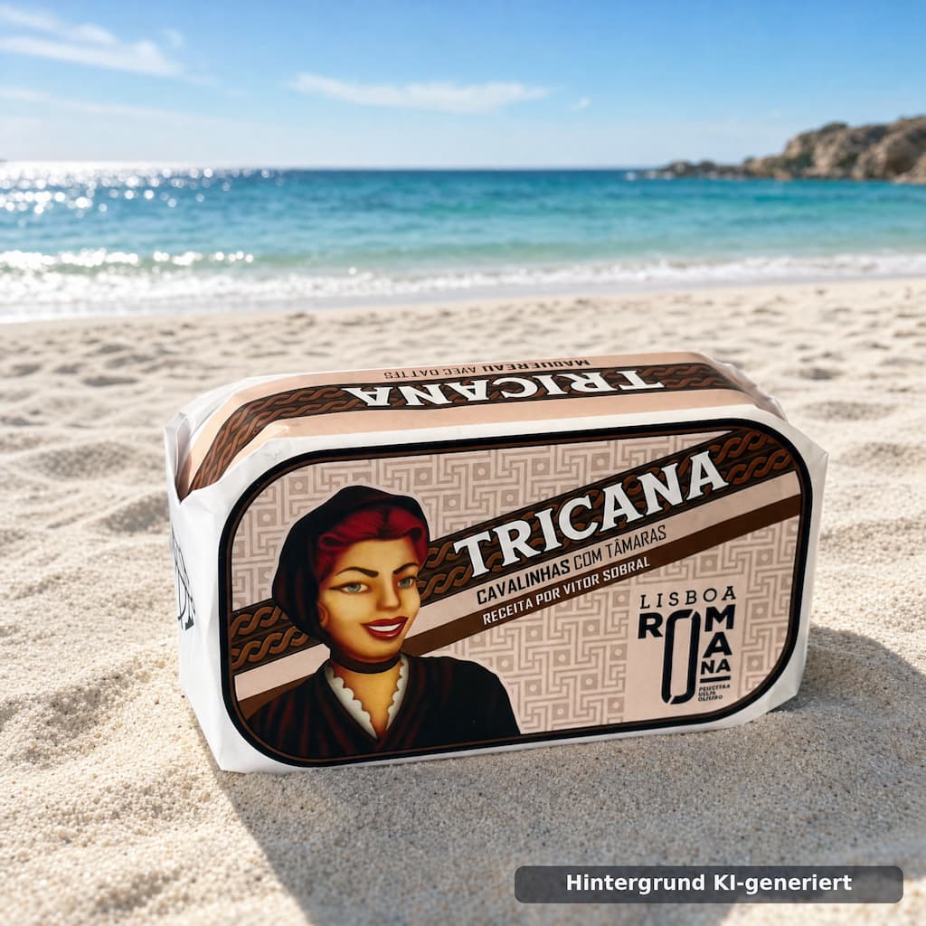 Cavalinhas com Tâmaras – Makrelen mit Datteln 120g Tricana Conserveira de Lisboa