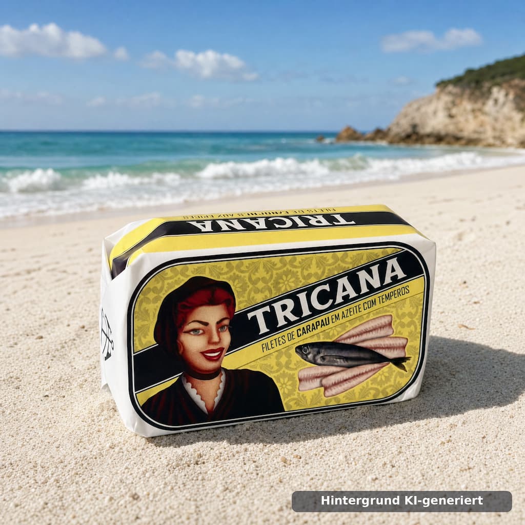 Filetes de Carapau – Stöckerfilets in Olivenöl mit Gewürzen 120g Tricana Conserveira de Lisboa