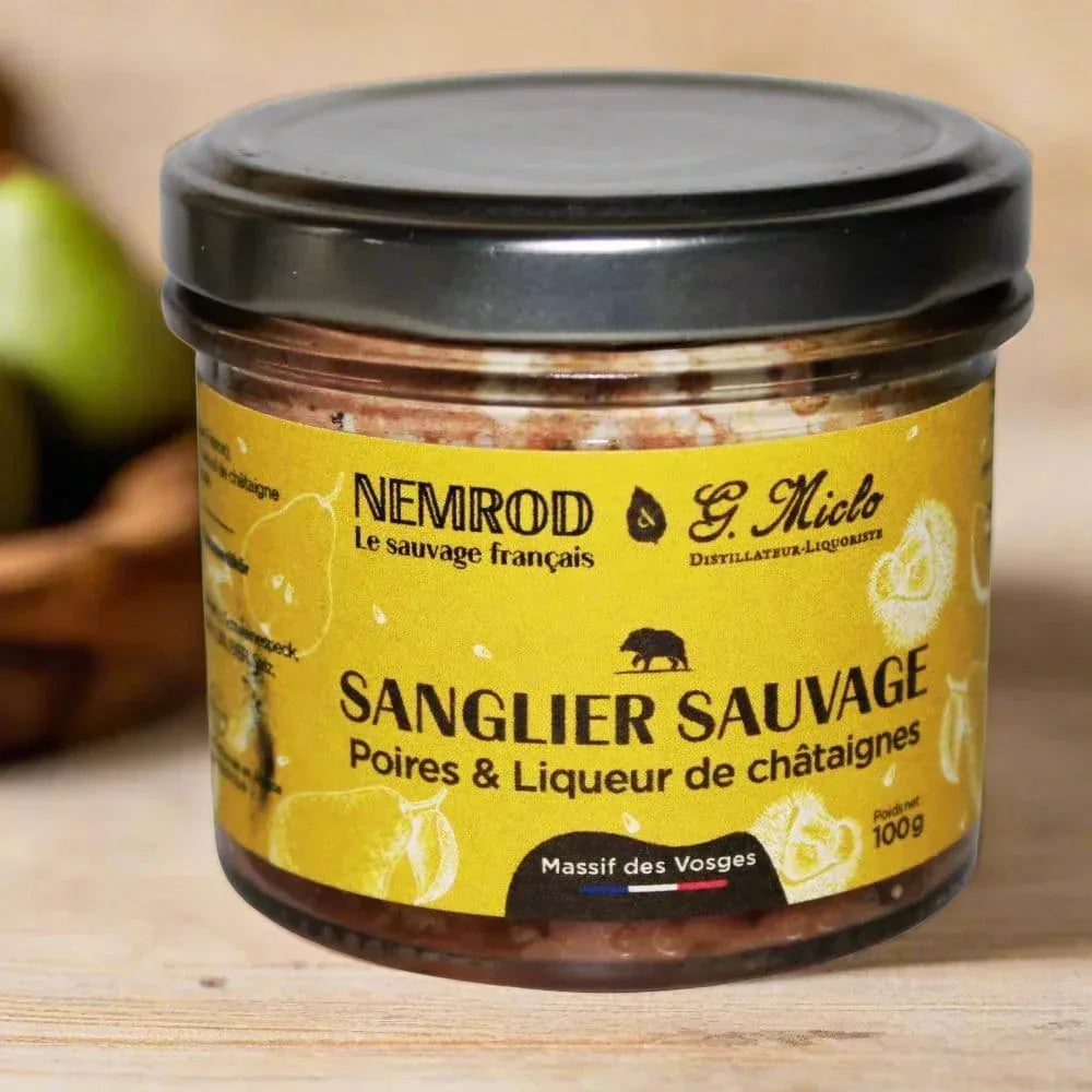 Wildschweinterrine mit Birnen und Schnaps - Wild - 100g Nemrod