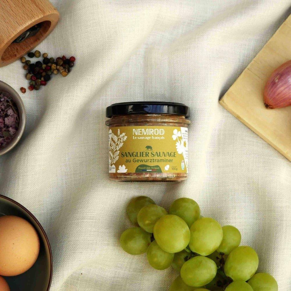 Wildschweinterrine mit Gewürztraminer - Wild - 100g Nemrod