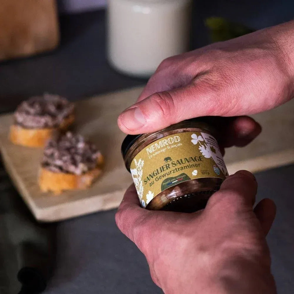 Wildschweinterrine mit Gewürztraminer - Wild - 100g Nemrod
