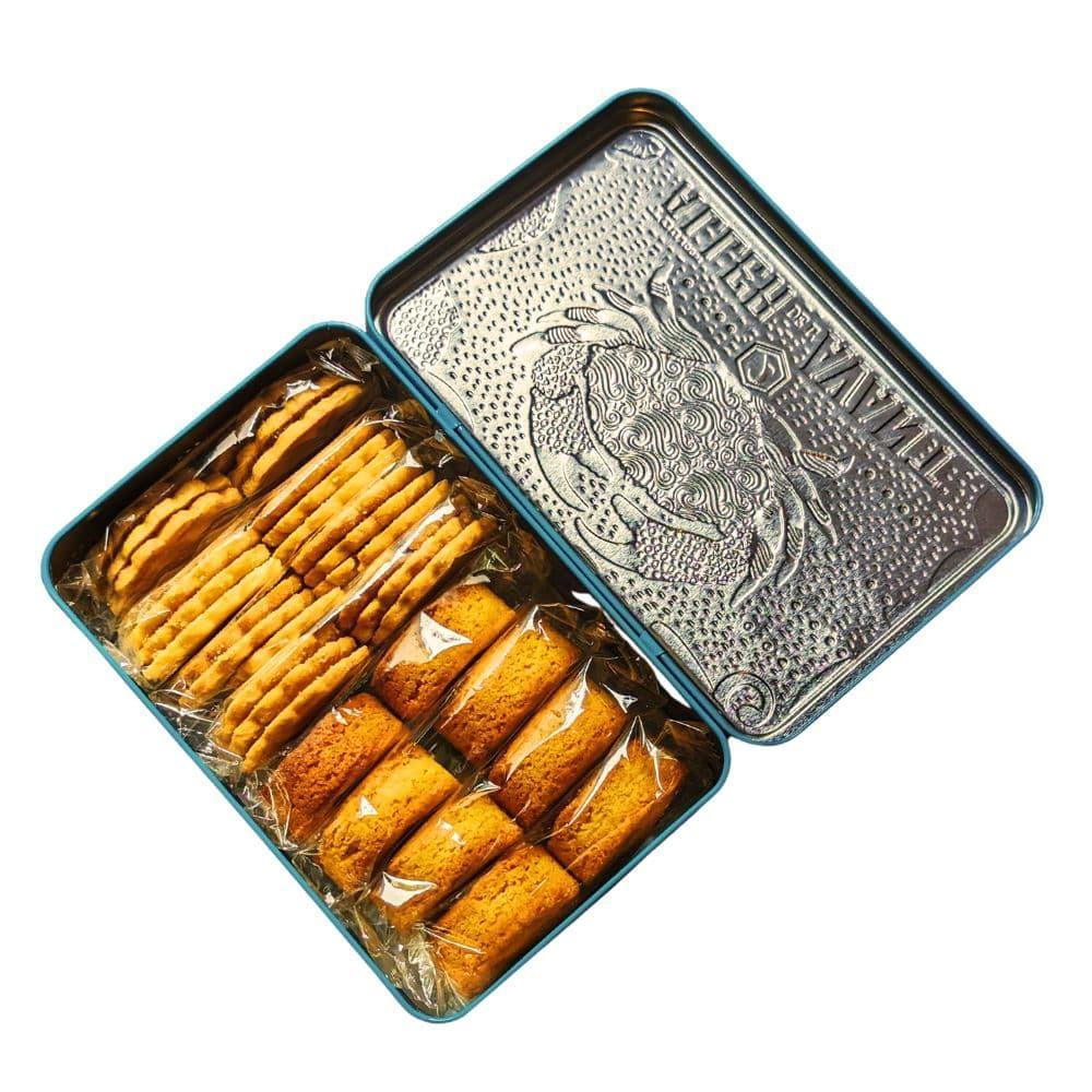 Bretonische Galettes und Palets "pur beurre" - Metalldosen 350g "Le Poulpe" Atelier D