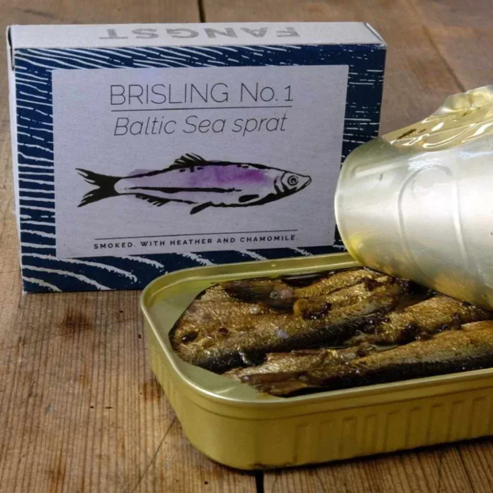 Brisling Nr. 1 Ostseesprotte mit Heidekraut und Kamille Fangst Nordic