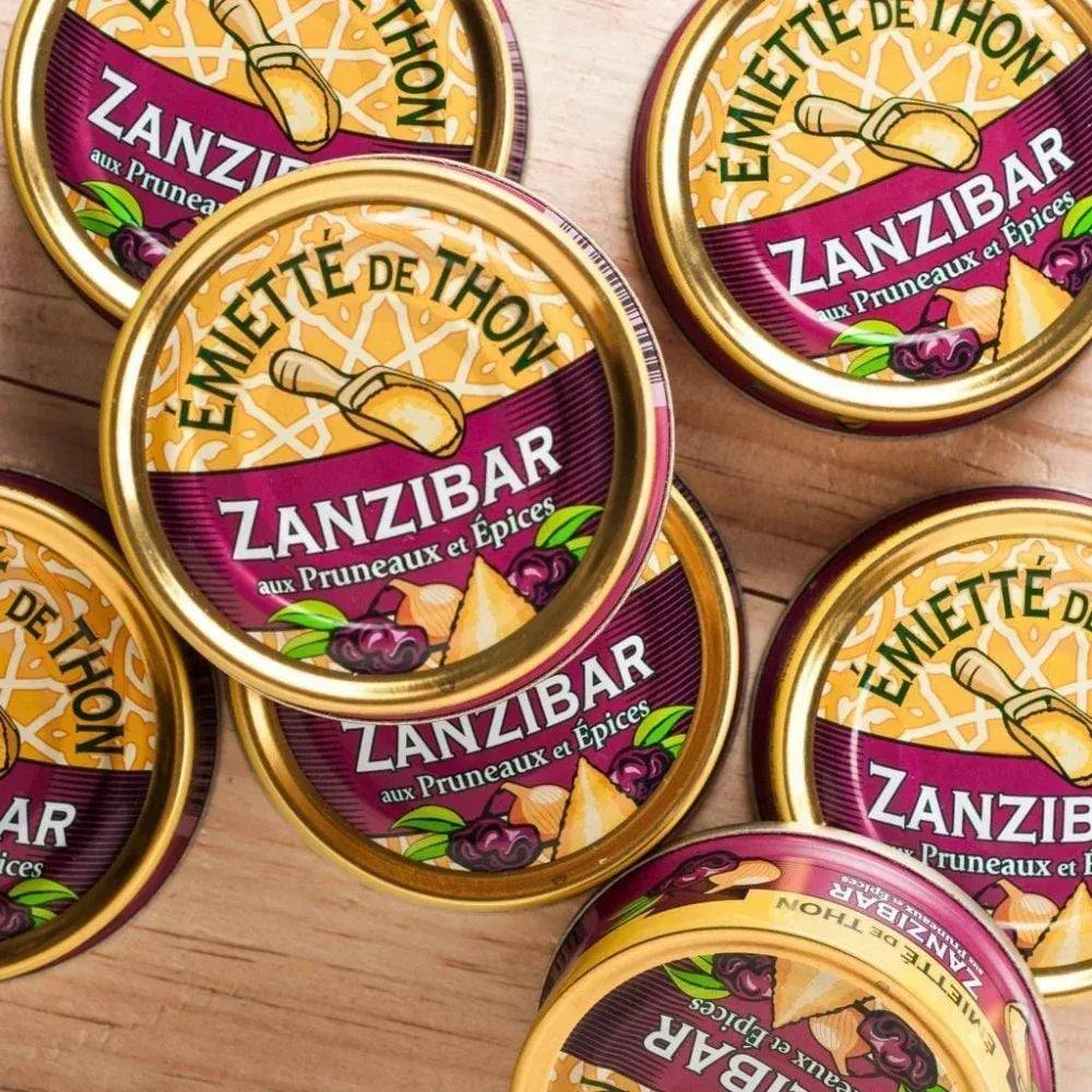 Émietté vom Thunfisch "Zanzibar" mit Dörrpflaumen und Gewürzen Belle Iloise