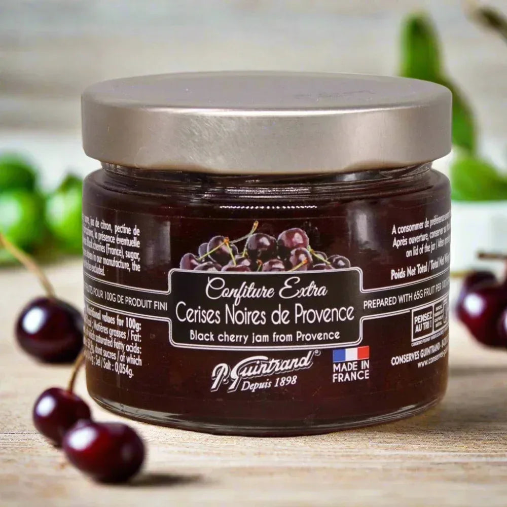 Konfitüre von schwarzen Kirschen Extra aus dem Rhône-Tal 315g Conserves Guintrand