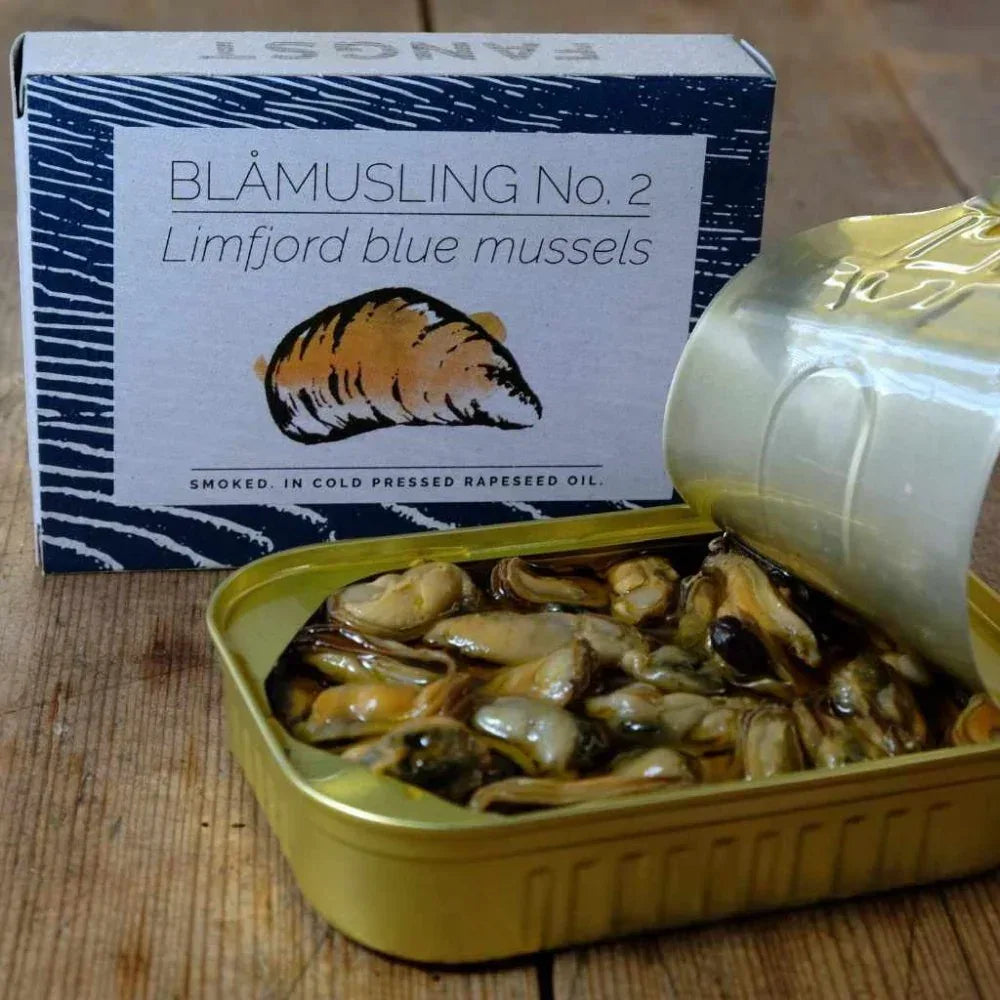 Limfjord-Blaumuscheln Nr. 2 - leicht geräuchert, in kaltgepresstem Rapsöl Fangst Nordic