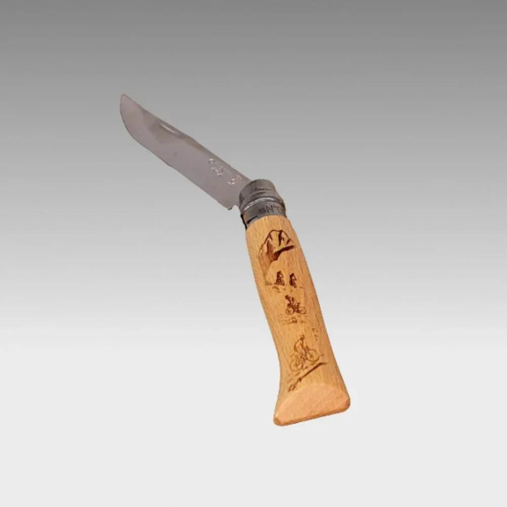 Opinel N° 8 Taschenmesser - Buchenholzgriff graviert Opinel