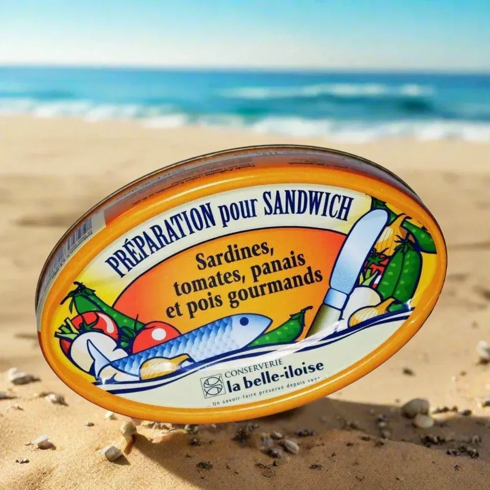 Sandwichcreme mit Sardine, Tomate, Pastinake, Zuckerschoten Belle Iloise