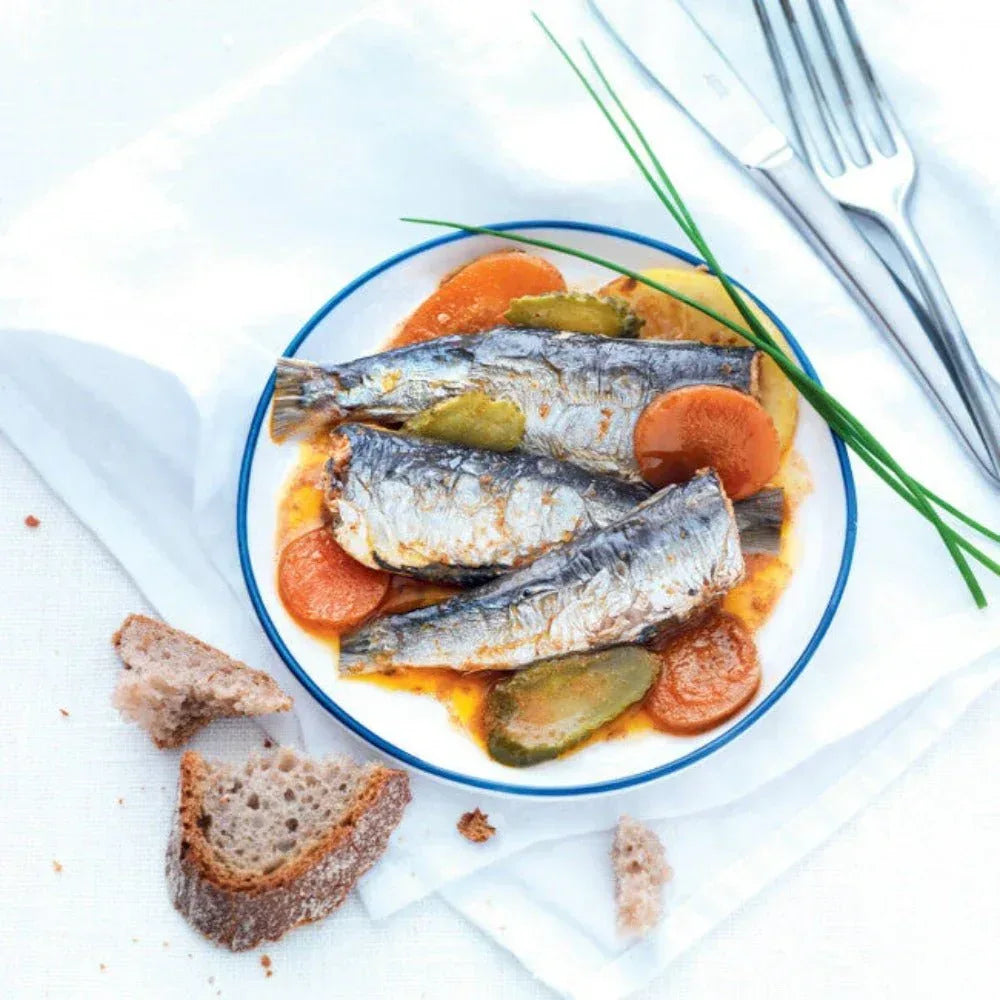 Sardinen in Gewürzmarinade mit Gürkchen (Sauce Ravigote) Belle Iloise