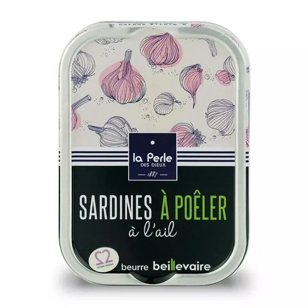 Sardinen zum Braten in Beillevaire Fassbutter mit Knoblauch Perle des Dieux