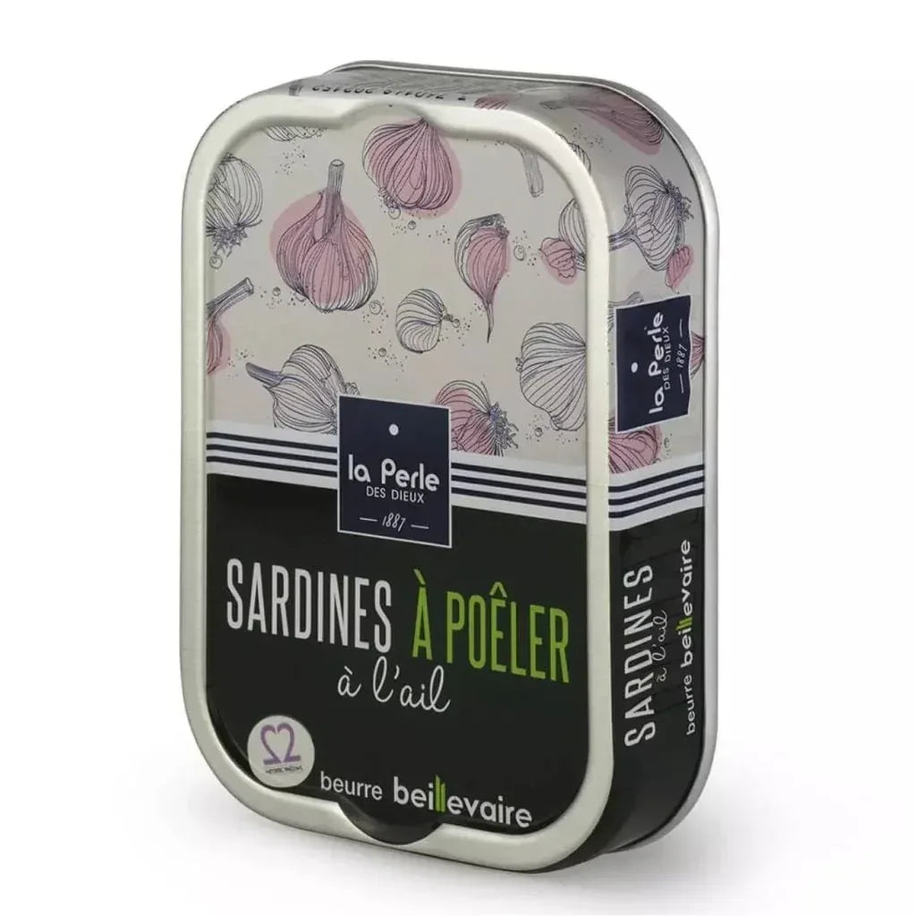 Sardinen zum Braten in Beillevaire Fassbutter mit Knoblauch Perle des Dieux